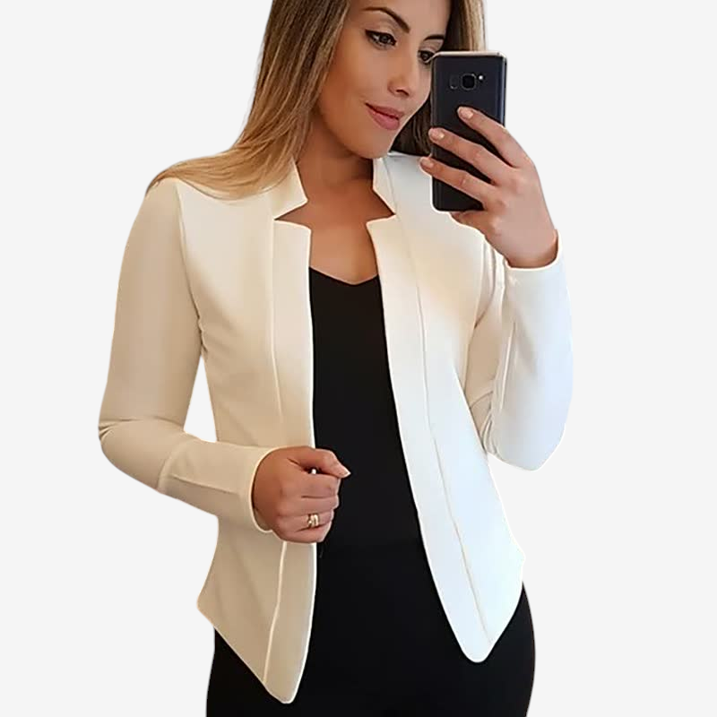 Women’s Stylish Collarless Long Sleeve Blazer