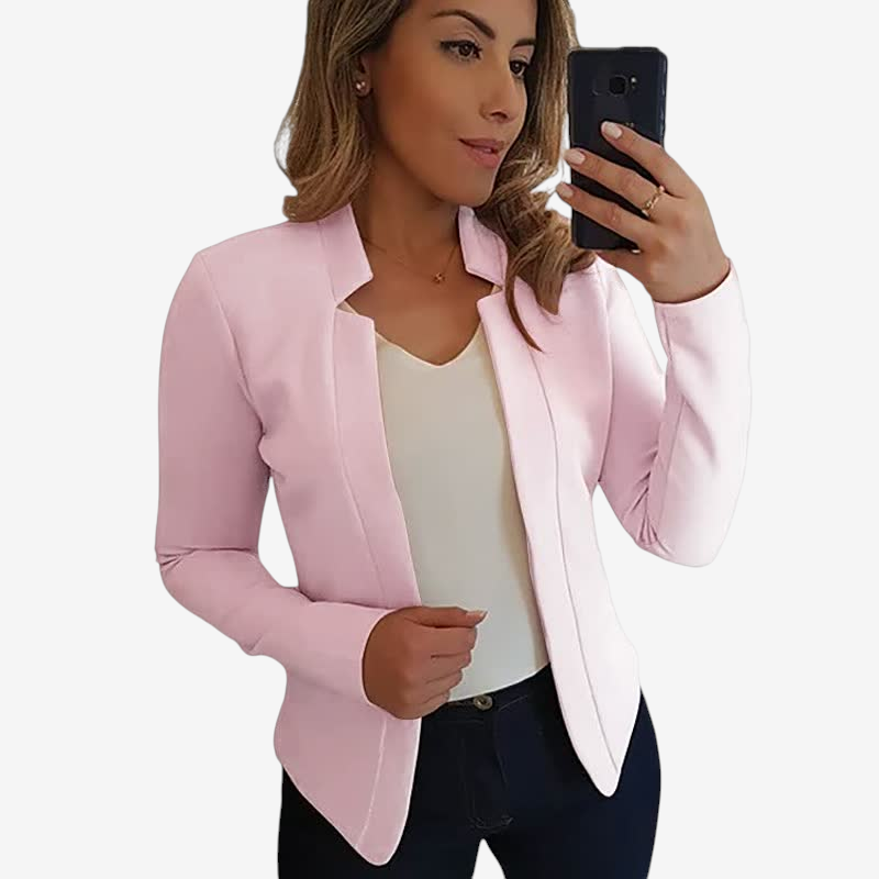 Women’s Stylish Collarless Long Sleeve Blazer