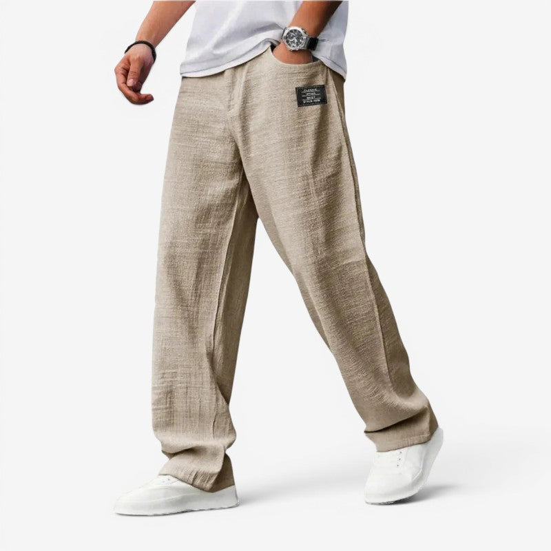 Men's Casual Wide Leg Trousers with Pockets