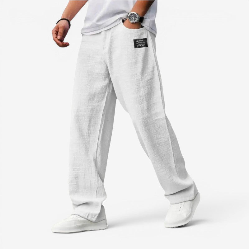 Men's Casual Wide Leg Trousers with Pockets