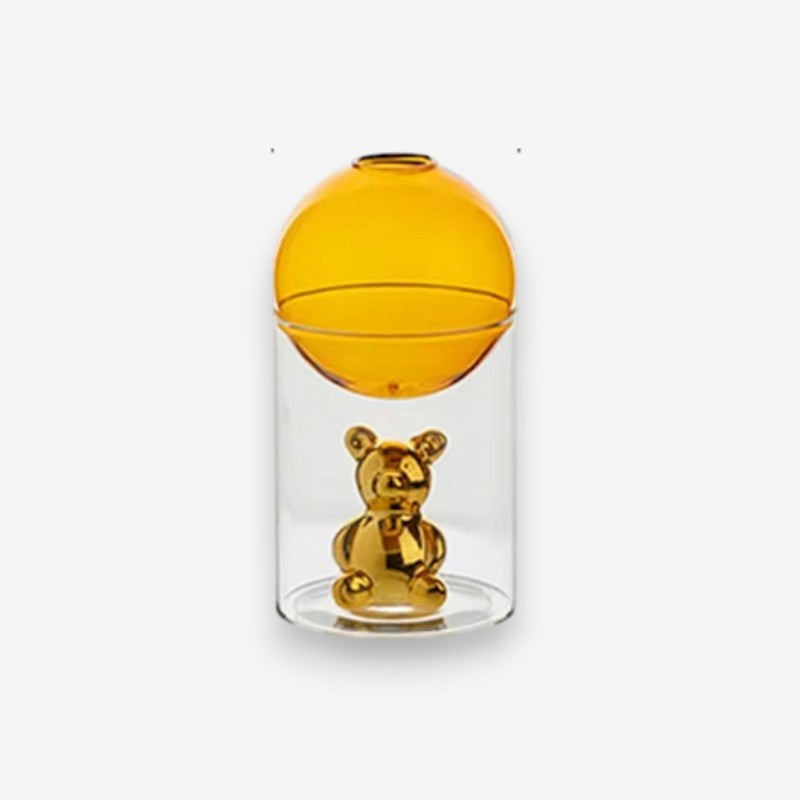 BearBloom – Cartoon Beer Vase with Spherical Top
