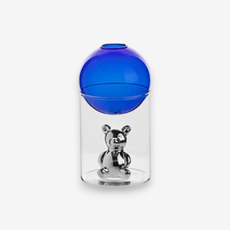 BearBloom – Cartoon Bear Vase With Spherical Top Accent Decor