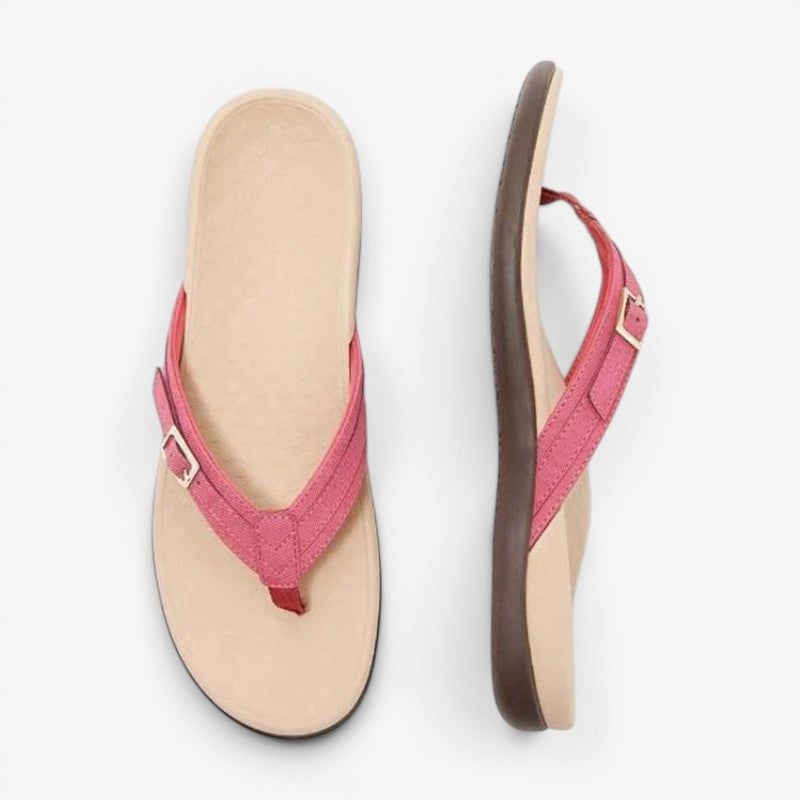 Decorative Buckle Flip-Flop Slippers
