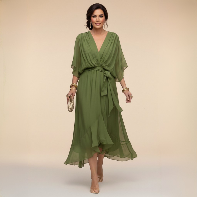 Chic V-Neck Wrap Dress