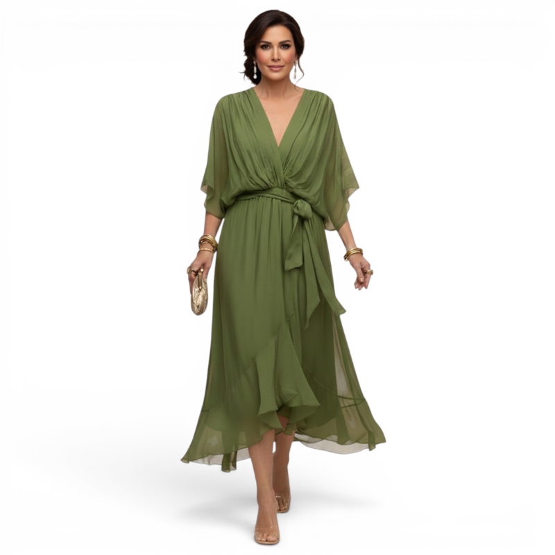 Chic V-Neck Wrap Dress