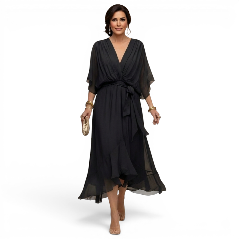 Chic V-Neck Wrap Dress