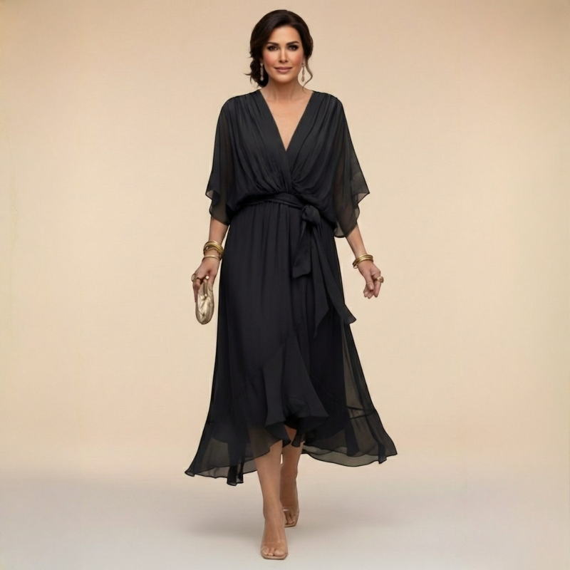 Chic V-Neck Wrap Dress