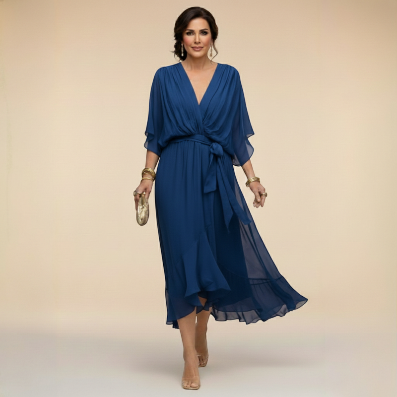 Chic V-Neck Wrap Dress