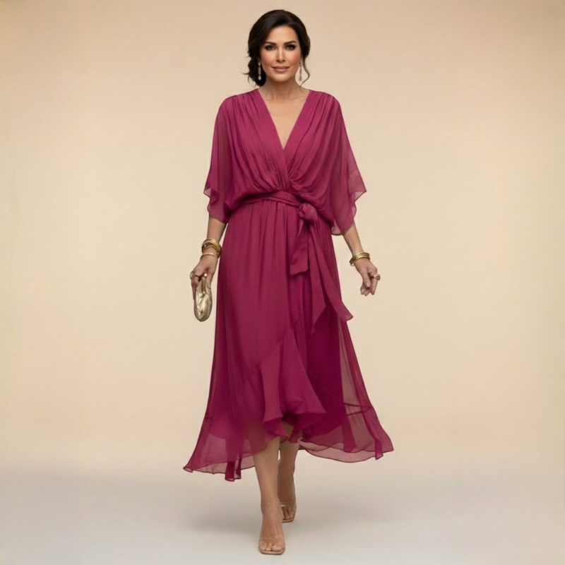 Chic V-Neck Wrap Dress