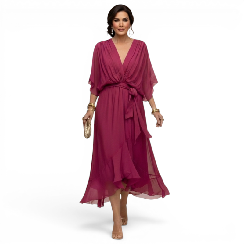 Chic V-Neck Wrap Dress