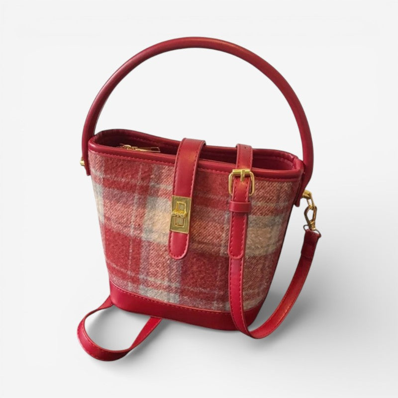 Maelle – Large Capacity Checkered Shoulder Bag With Strap