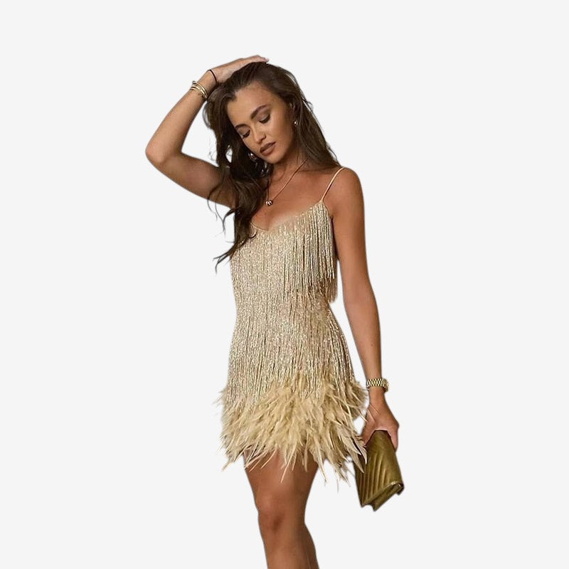 Women Sleeveless V-Neck Mini Dress