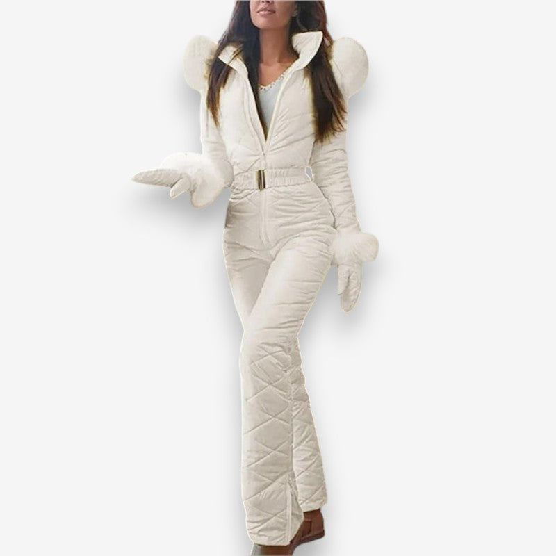 Ava – Long Sleeve Snowsuit with Belt and Fur Design