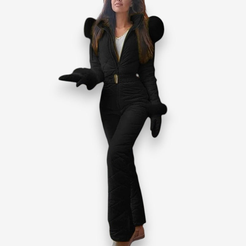 Ava – Long Sleeve Snowsuit with Belt and Fur Design