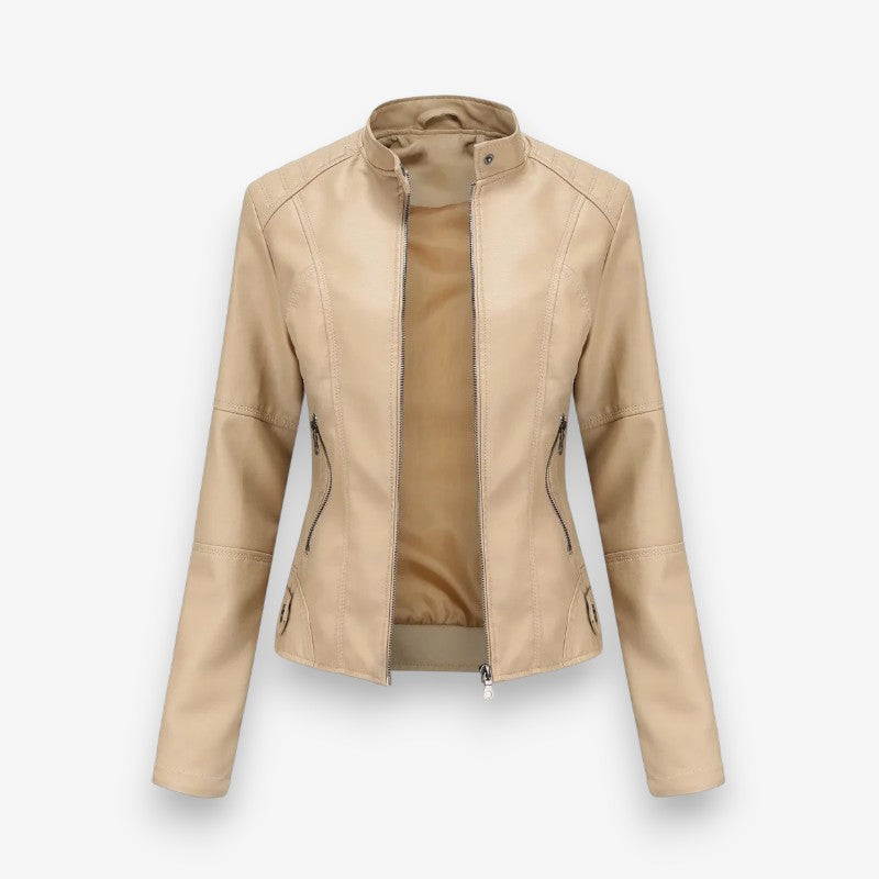 Sophia – Long Sleeve Jacket with Zipper Closure Design