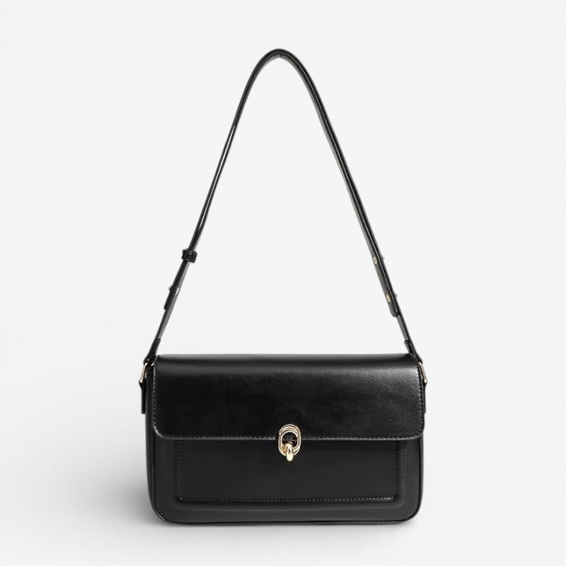 Emma – Women's Shoulder Bag with Long Strap & Hasp Closure
