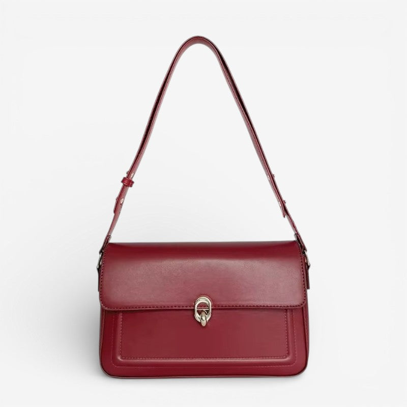 Emma – Women's Shoulder Bag with Long Strap & Hasp Closure