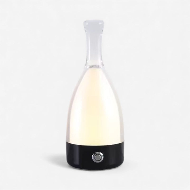 GlowSip – Rechargeable Table Lamp in Bottle Design with Touch Dimming LED