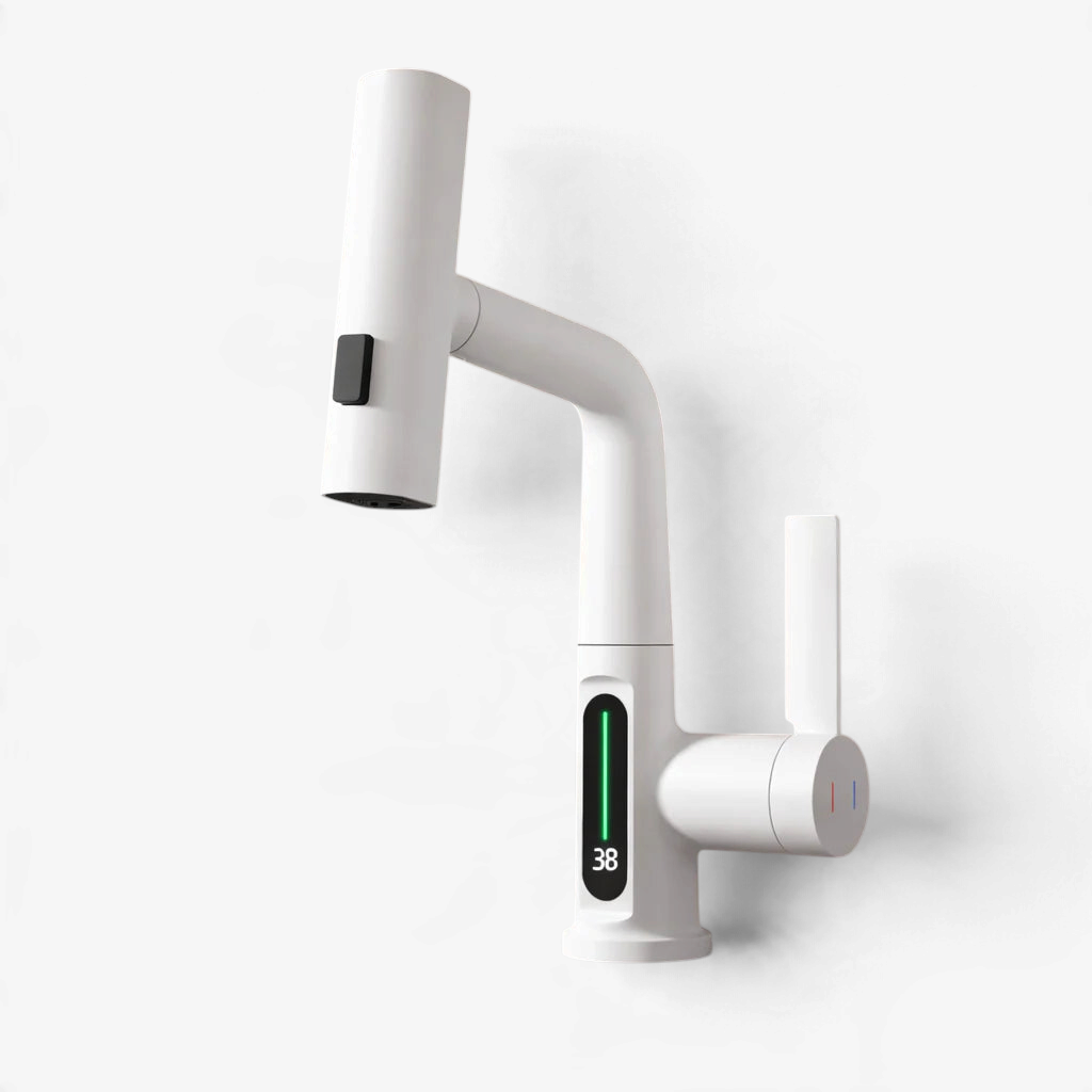 AquaMetric - Kitchen Faucet with Digital Display and Pull-Out Spray