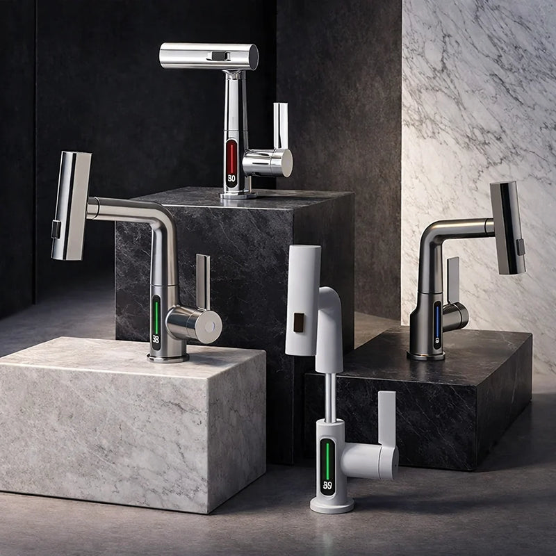 AquaMetric - Kitchen Faucet with Digital Display and Pull-Out Spray