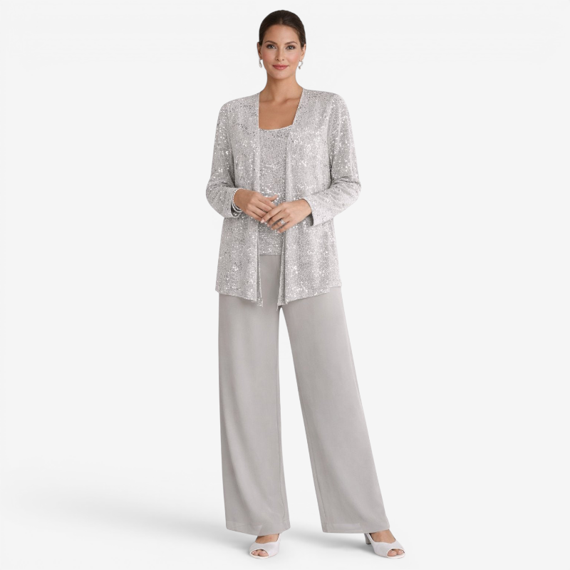Elegant Women’s Scoop Neck Three-Piece Set