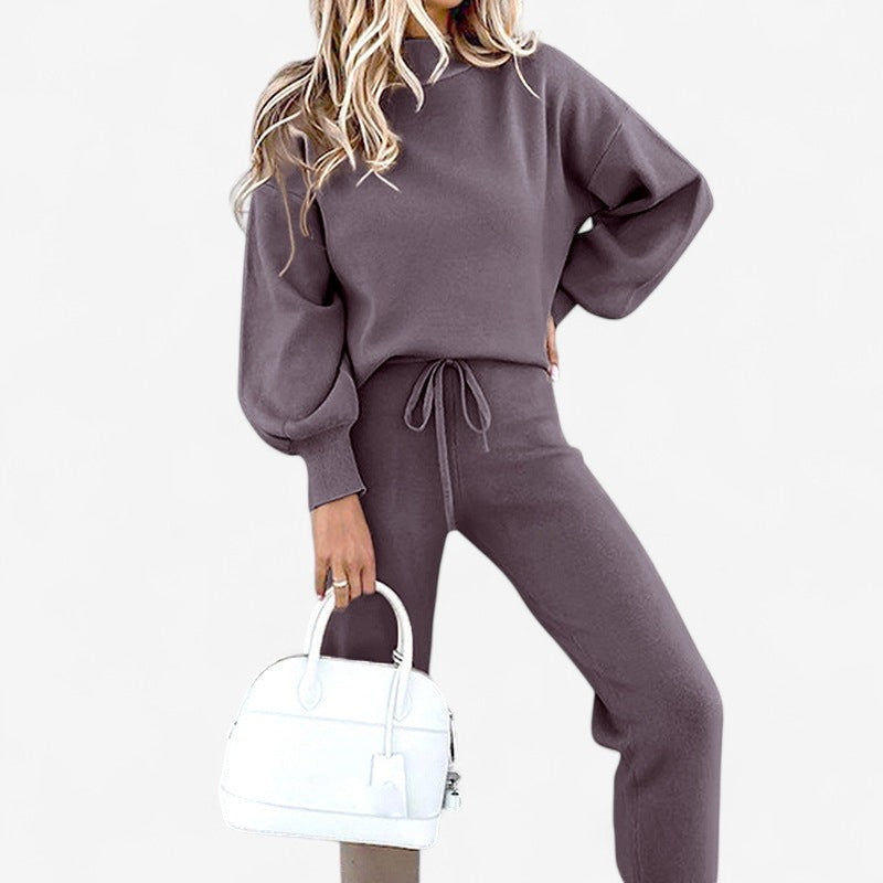 Emily – 2-delig pak met broek met wijde pijpen en lange mouwen Velani