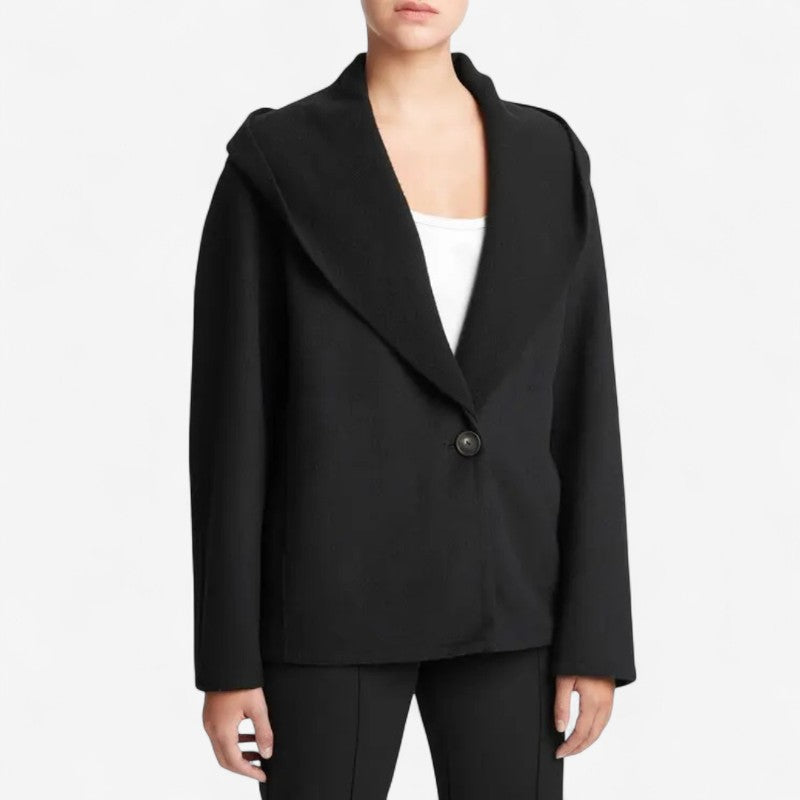 Amelia – Getailleerde Trenchcoat met Capuchon en Enkelvoudige Knopensluiting Velani